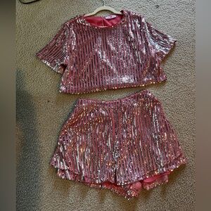 Buddy Love Pink Sequin Two-Piece Dress